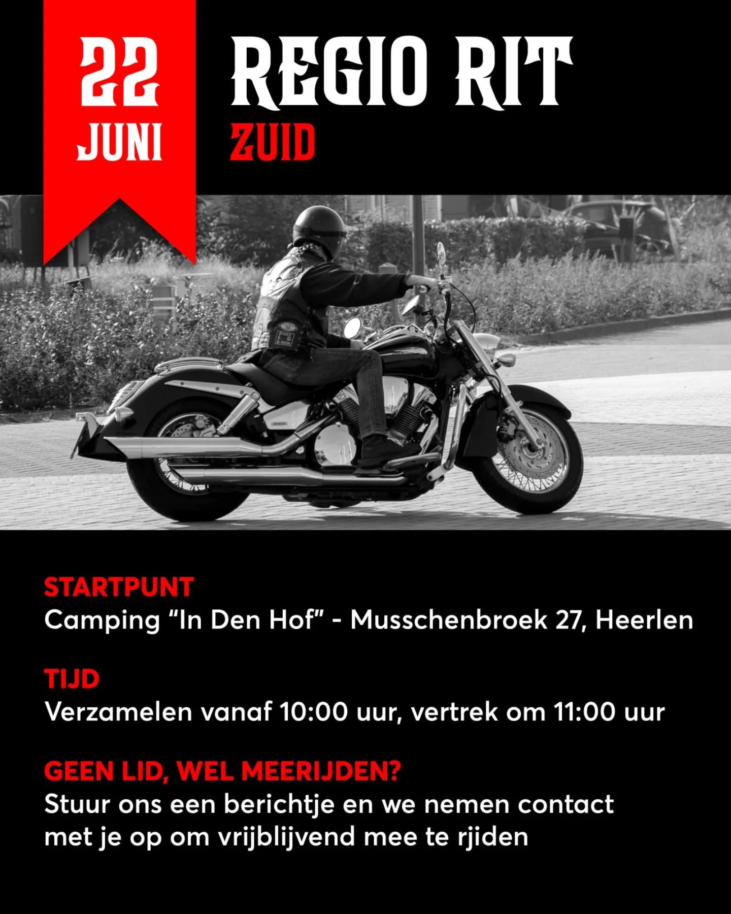 Op 22 juni organiseert regio zuid een rit die maar liefst door drie landen gaat. De rit is ongeveer 112km lang en gaat door Duitsland, België en Nederland. Start- en eindpunt van de regiorit is bij motorcamping “In Den Hof” Musschenbroek 27 in Heerlen. Het lunchpunt is ergens in België.
Heb je een Honda VT of VTX en wil je ook een keer meerijden? Stuur ons gerust een berichtje!
#ShadowMotorclub #Motorrijden #Honda #HondaShadow #HondaVT #HondaVTX #HondaVT600 #HondaVT750 #HondaVT1100 #Chopper #Bobber #Cruiser #Toertocht #BikerLife #RideToLive #LiveToRide #DrielandenRit #ShadowMC #VTwin
