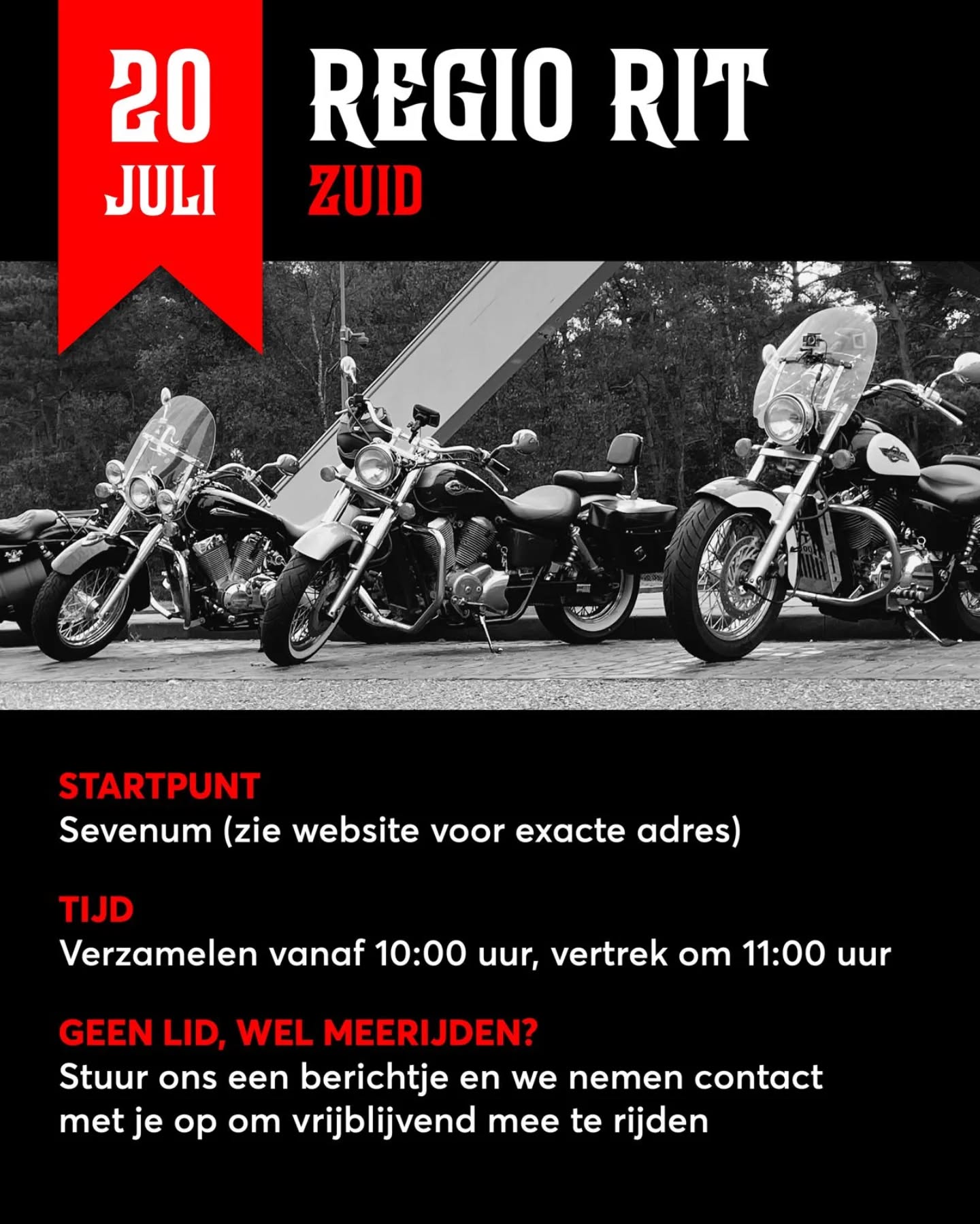 De tweede rit die op 20 juli gereden wordt is die van regio zuid! De start is in het Limburgse Sevenum, vanuit daar zal er weer een mooie rit gereden worden door het zuidelijke deel van Nederland. Kijk voor de exacte locatie van het startpunt op de Shadow Kalender (link in bio + even de rit zelf aanklikken).
Heb je een Honda VT of VTX en wil je ook een keer meerijden? Stuur ons gerust een berichtje!
#ShadowMotorclub #Motorrijden #Honda #HondaShadow #HondaVT #HondaVTX #HondaVT600 #HondaVT750 #HondaVT1100 #Chopper #Bobber #Cruiser #Toertocht #BikerLife #RideToLive #LiveToRide #RegioRit #ZuidNederland #Limburg #Brabant #ShadowMC #VTwin