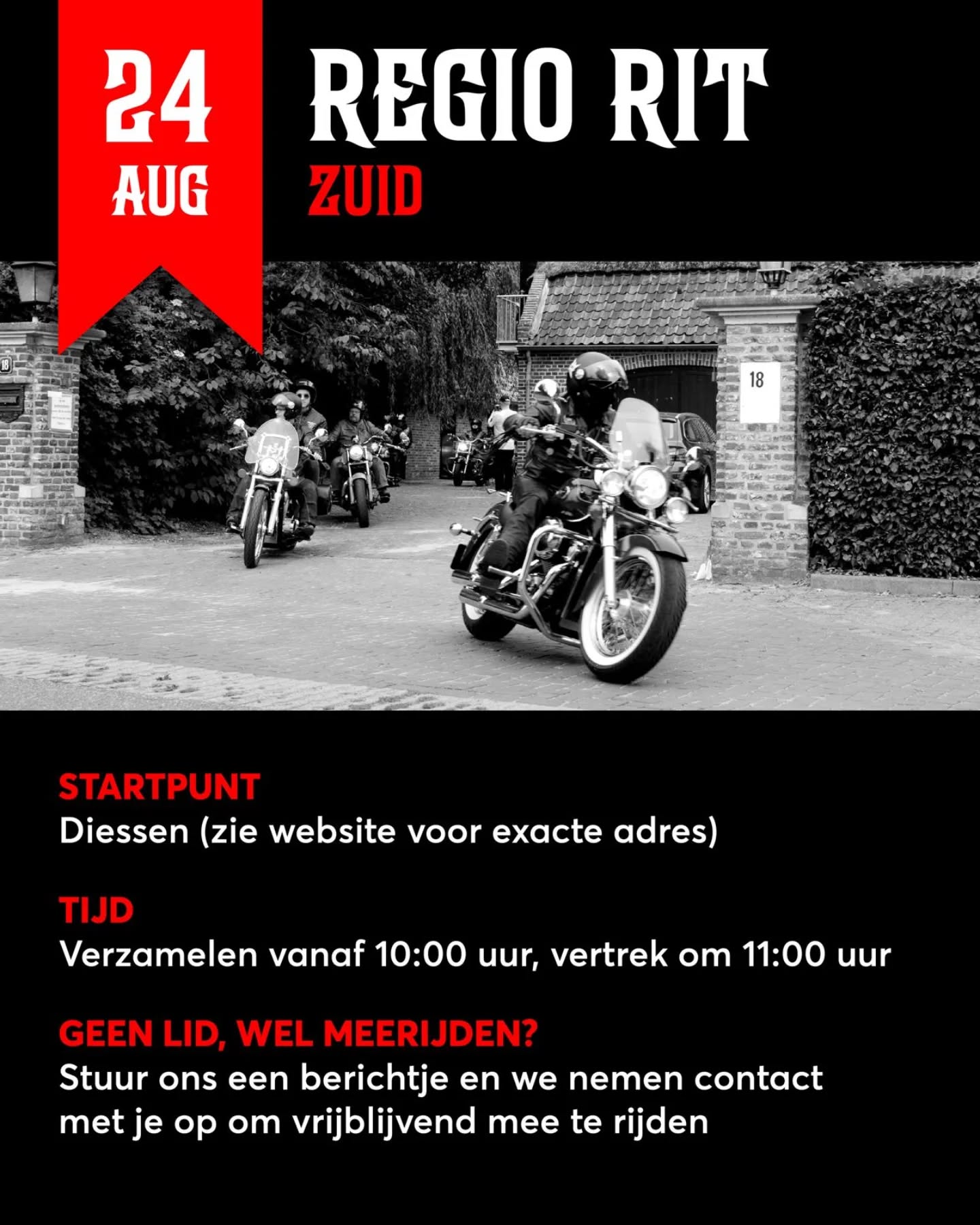 Op 24 augustus is het weer een drukke dag met drie ritten in drie verschillende regio's! De eerste rit is in regio zuid en start in het Brabantse land. Uiteraard wordt er halverwege de rit weer ergens lekker geluncht waarna de tweede helft van de rit gereden gaat worden. Kijk voor de exacte locatie van het startpunt op de Shadow Kalender (link in bio + even de rit zelf aanklikken).
Heb je een Honda VT of VTX en wil je ook een keer meerijden? Stuur ons gerust een berichtje!
#ShadowMotorclub #Motorrijden #Honda #HondaShadow #HondaVT #HondaVTX #HondaVT600 #HondaVT750 #HondaVT1100 #Chopper #Bobber #Cruiser #Toertocht #BikerLife #RideToLive #LiveToRide #RegioRit #Brabant #Limburg #ZuidNederland #ShadowMC #VTwin
