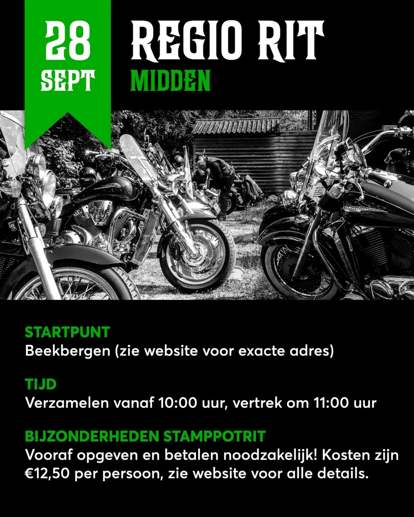 De seizoensafsluiter voor wat betreft de ritten van regio midden is natuurlijk de stamppotrit! Inmiddels een jarenlange traditie, als de blaadjes al van de bomen beginnen te vallen, stappen we nog één keer met z’n allen op en maken een mooie (frisse en verkorte) rit om daarna gezellig met elkaar te genieten van een heerlijk stamppot buffet!
Rij jij mee met de stamppotrit van 28 september aanstaande of laat je de motor staan en sluit je alleen aan voor het stamppotbuffet en de gezelligheid? Verzamelen vanaf 10u, start van de rit om 11:00u. Lunch- en eindpunt is hetzelfde als het startpunt en de lunch bestaat dus uit een stamppotbuffet, tussendoor is er nog een korte stop. Voor deelname aan het stamppotbuffet, met of zonder de rit te rijden, zijn de kosten €12,50 per persoon, betalen en opgeven van te voren is noodzakelijk.
Mocht je je jaarrittenkaart niet hebben achter gelaten bij de inschrijftafel van de laatste landelijke rit, lever deze dan bij deze rit in bij de RC (Hylke) of TC (Ellen & Bertha).
Kijk voor de exacte locatie van het startpunt en alle belangrijke details van opgeven en betalen kan je vinden op de Shadow Kalender (link in bio + even de rit zelf aanklikken).
Heb je een Honda VT of VTX en wil je ook een keer meerijden? Stuur ons gerust een berichtje!
#ShadowMotorclub #Motorrijden #Honda #HondaShadow #HondaVT #HondaVTX #HondaVT600 #HondaVT750 #HondaVT1100 #Chopper #Bobber #Cruiser #Toertocht #BikerLife #RideToLive #LiveToRide #RegioRit #MiddenNederland #Gelderland #Overijssel #Utrecht #RideOut #Stamppotrit #ShadowMC #VTwin