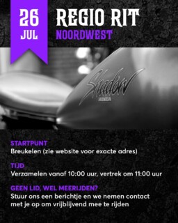 Dit weekend staat er een regio rit op de planning bij regio Noordwest. En het mooie is, deze is centraal gelegen in het land. Het wordt een mooie tocht door het groene hart en het gooi mét een Amerikaans tintje... Dus get on your bike en rijd mee!

Kijk voor de exacte locatie van het startpunt op de Shadow Kalender (link in bio + even de rit zelf aanklikken)

Heb je een Honda VT of VTX ben je (nog) geen lid en wil je ook een keer meerijden? Stuur ons gerust een berichtje! 

#ShadowMotorclub #HondaShadow #HondaVT #HondaVTX #MotorrijdenGooienVechtstreek